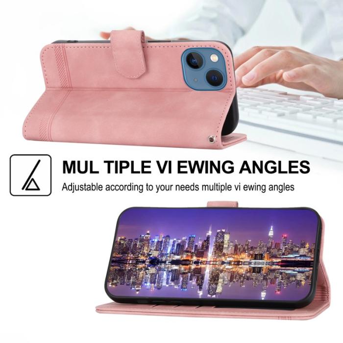 DIERFENG - DIERFENG DF-03 Plånboksfodral för iPhone 13 6.1 tum - Konstläder - Rosa