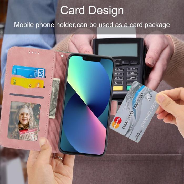 DIERFENG - DIERFENG DF-03 Plånboksfodral för iPhone 13 6.1 tum - Konstläder - Rosa