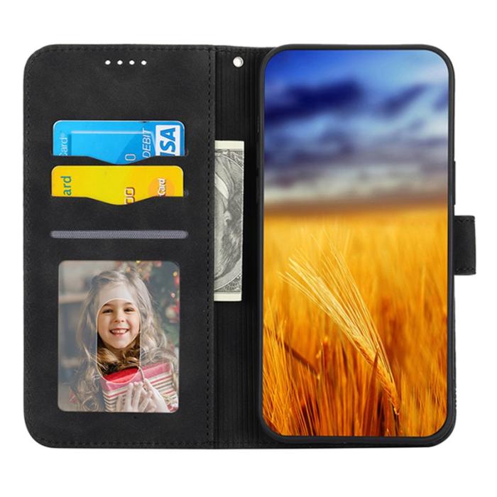 DIERFENG - DIERFENG DF-03 Plånboksfodral för iPhone 13 6.1 tum - Konstläder - Svart