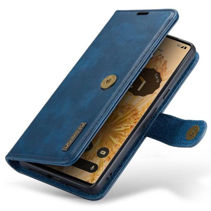 DG.MING - DG.MING Google Pixel 7 Pro Plånboksfodral Detachable 2in1 Äkta läder - Blå