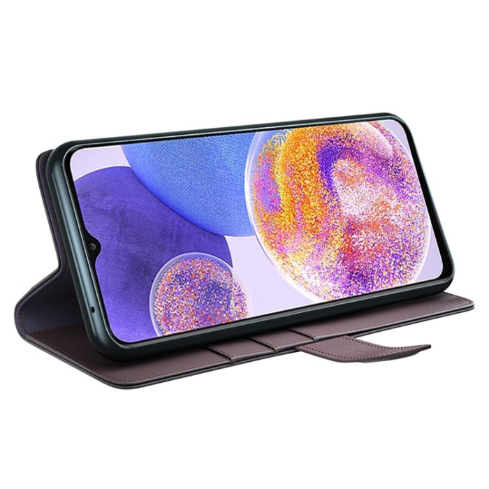 OEM - Galaxy A23 4G/5G Plånboksfodral Äkta Läder Flip - Brun