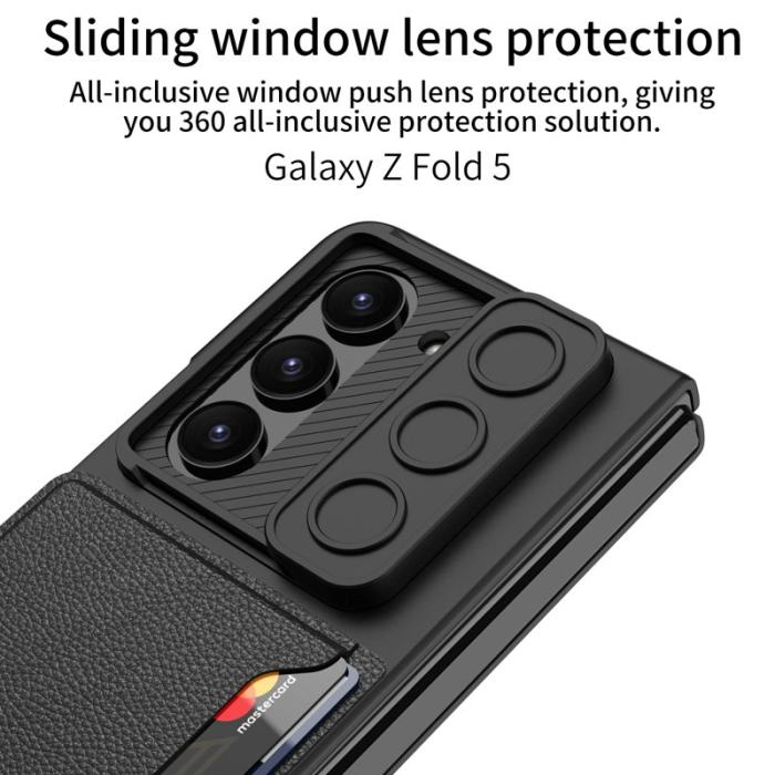 GKK - GKK Fodral för Samsung Galaxy Z Fold5 5G - Svart - Med kortfack