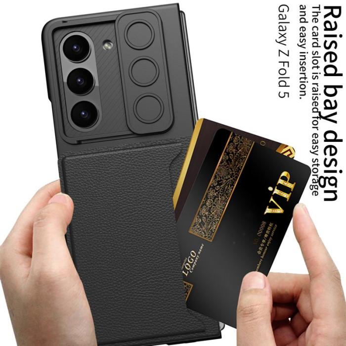 GKK - GKK Fodral för Samsung Galaxy Z Fold5 5G - Svart - Med kortfack