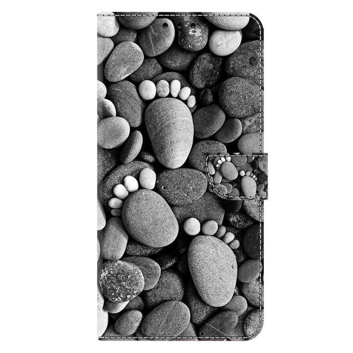 A-One Brand - Galaxy A17 5G Plånboksfodral Pattern Printing - Stone Footprints