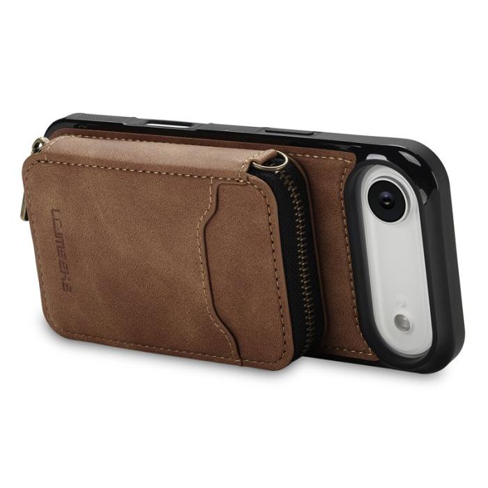 LC.imeeke - LC.IMEEKE L6 iPhone Air Plånboksfodral Konstläder - Brun