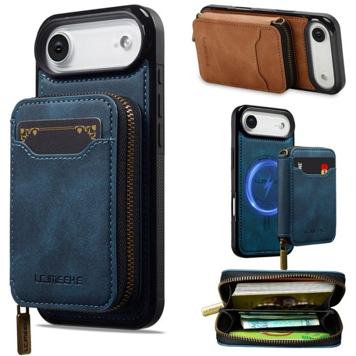 LC.imeeke - LC.IMEEKE L6 iPhone Air Plånboksfodral Magnetiskt Konstläder - Blå
