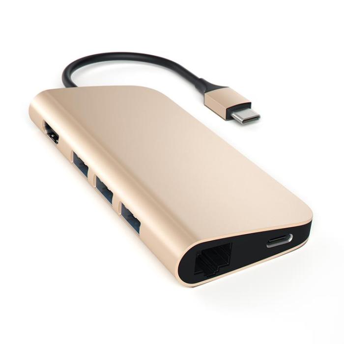 UTGATT1 - Satechi USB-C Multi-Port Adapter 4K Gigabit Ethernet - Guld