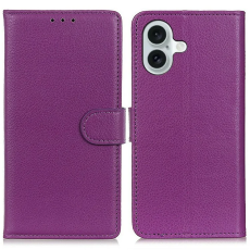 A-One Brand - iPhone 17 Plånboksfodral Litchi Texture - Lila