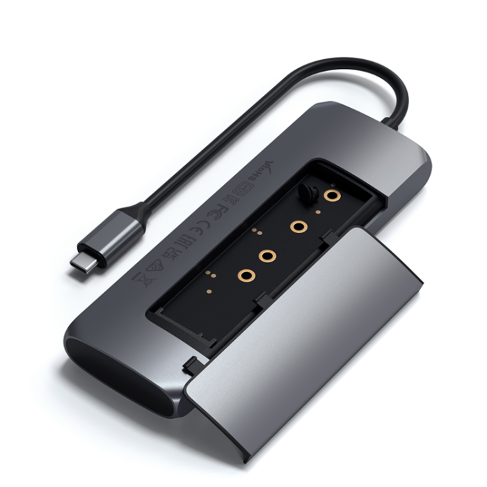 Satechi - Satechi USB-C Hybrid Med Built-in SSD Storage - Rymdgrå