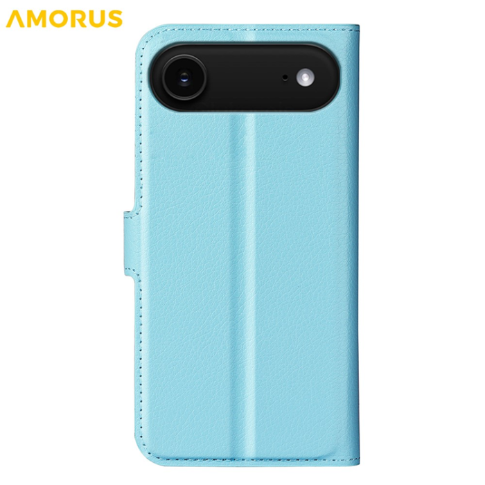 Amorus - AMORUS iPhone Air Plånboksfodral Flipstativ Litchi - Blå