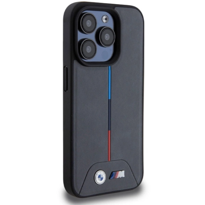 BMW - BMW iPhone 15 Pro Mobilskal Magsafe M Quilted Tricolor - Grå
