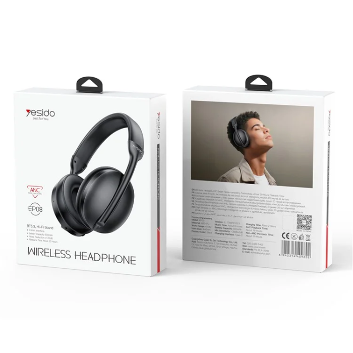Yesido - YESIDO Trådlösa Hörlurar Bluetooth Over-Ear EP08 - Svart