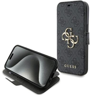 Guess iPhone 15/14/13 Plånboksfodral Metall Logo - Grå