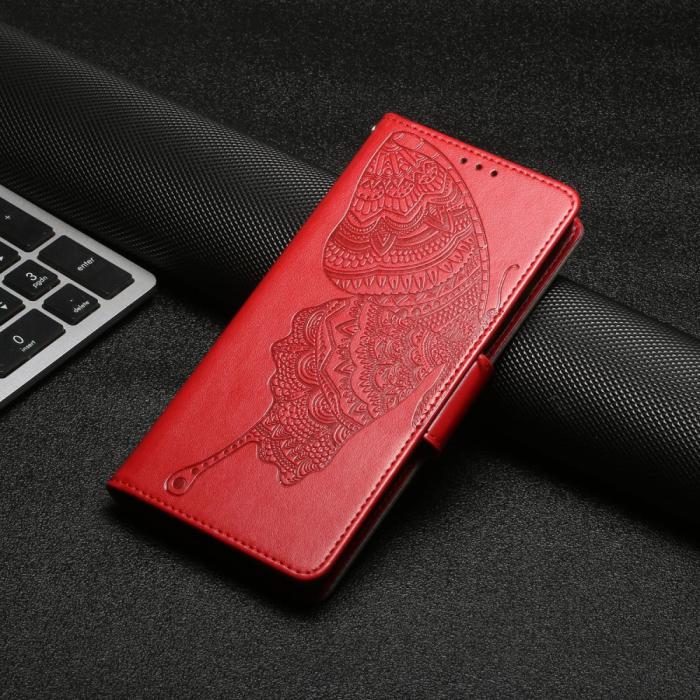 OEM - Fjärilar iPhone 13 Pro Plånboksfodral - Röd