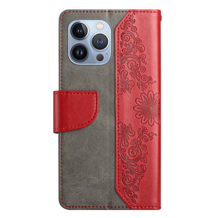 OEM - Fjärilar iPhone 13 Pro Plånboksfodral - Röd