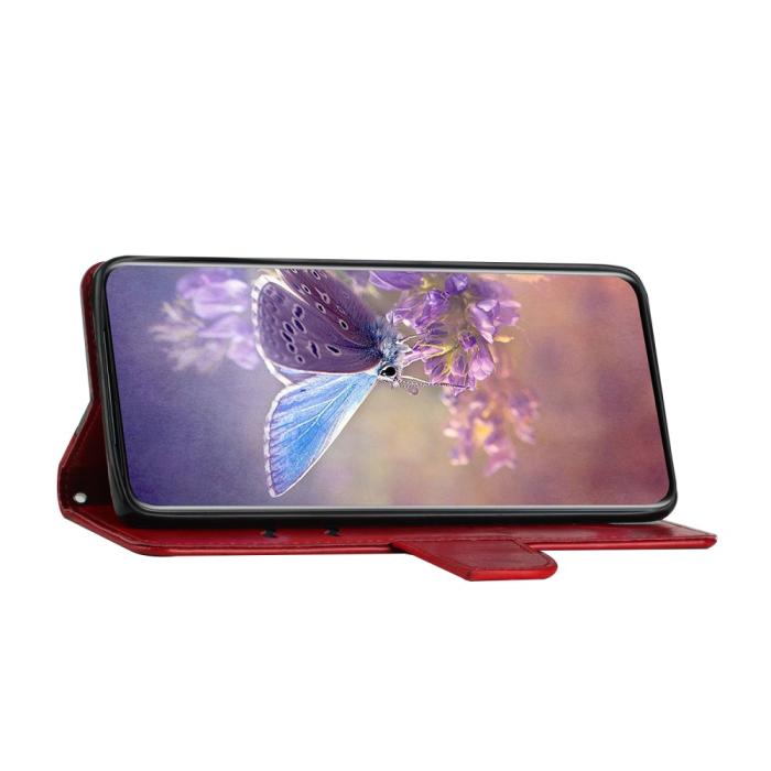 OEM - Fjärilar iPhone 13 Pro Plånboksfodral - Röd