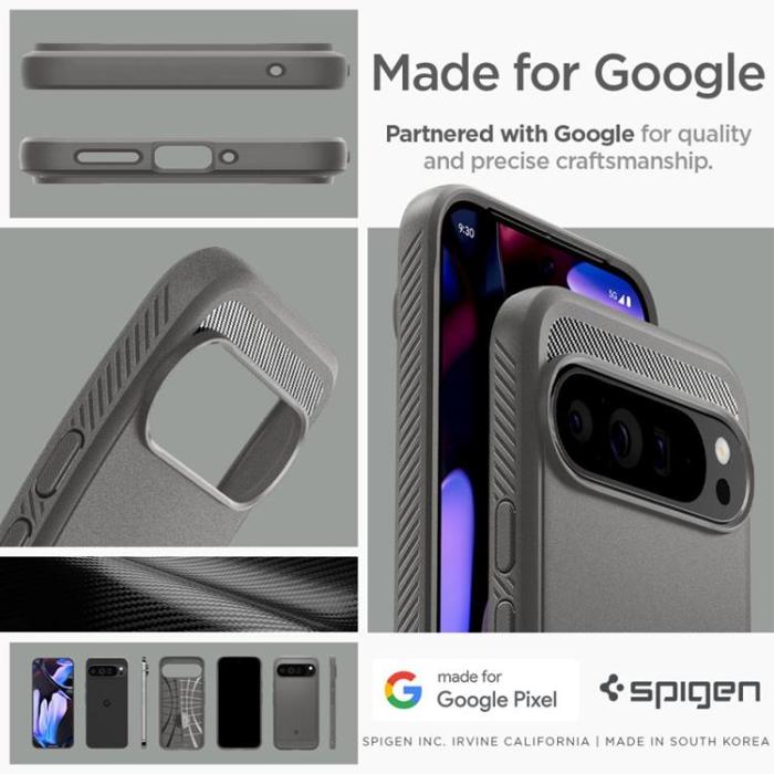 Spigen - Spigen Google Pixel 9 Pro XL Mobilskal Rugged Aromor - Grå