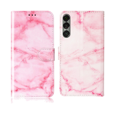 A-One Brand - Sony Xperia 1 VII Plånboksfodral Marble Painted - Rosa