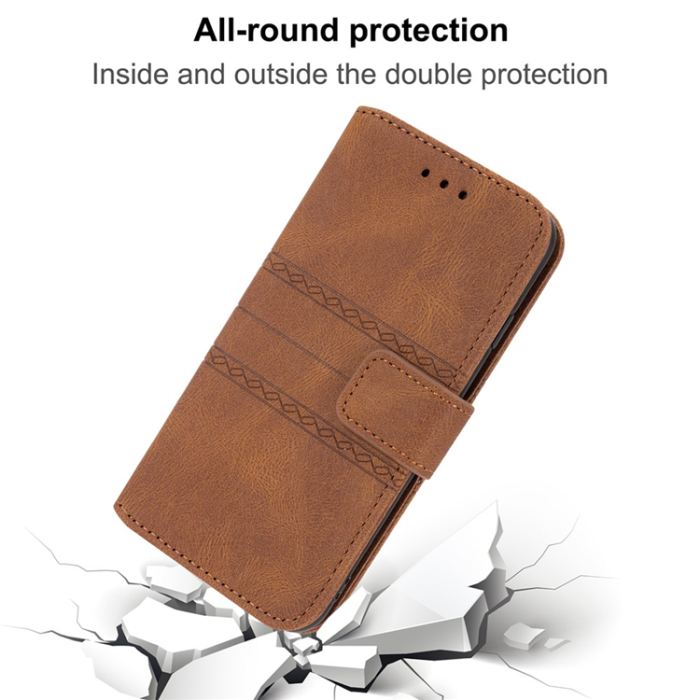A-One Brand - Galaxy A17 / A26 Plånboksfodral Imprinted Läder - Brun