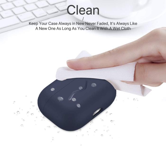 UTGATT1 - Airpods Pro 1 Skal Liquid Silicone - Mörkblå