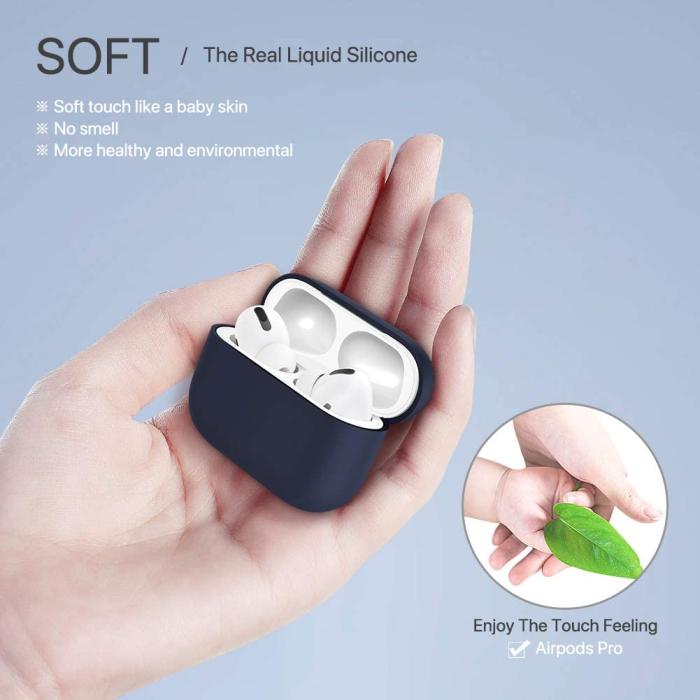 UTGATT1 - Airpods Pro 1 Skal Liquid Silicone - Mörkblå