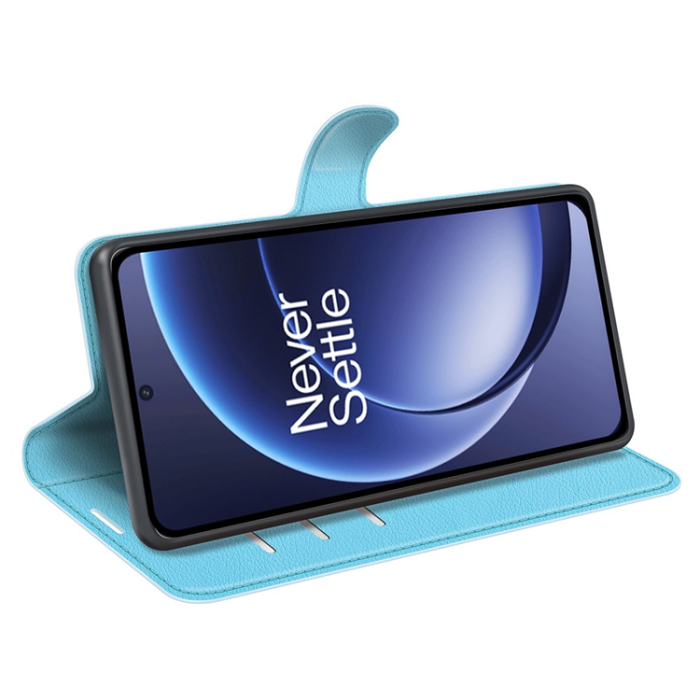 Amorus - AMORUS OnePlus 15 Plånboksfodral Litchi Shockproof - Blå