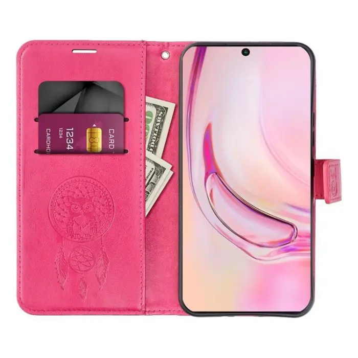 OEM - iPhone 15 Plånboksfodral Mezzo Dreamcatcher - Magenta