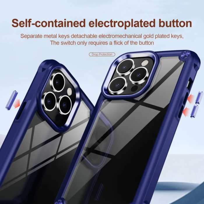 Taltech - iPhone 15 Pro Max Mobilskal Elektropläterat - Blå