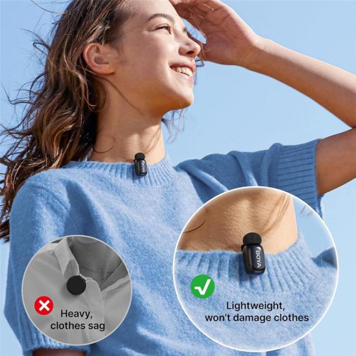 BOYA - BOYA Trådlös Mini Lavaliermikrofon AI-Brusreducering Mini-05