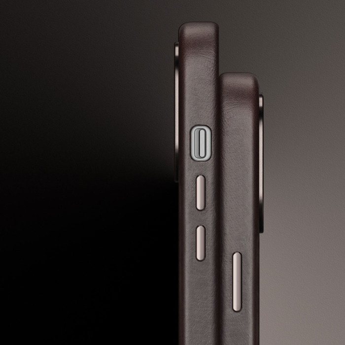 Dux Ducis - Dux Ducis iPhone 14 Skal MagSafe Naples Läder - Mörkbrun