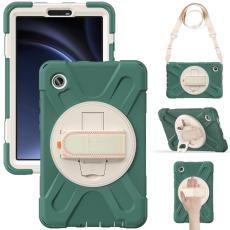 A-One Brand - Galaxy Tab A9 Skal Kickstand Handrem Med Axelrem - Emerald Grön