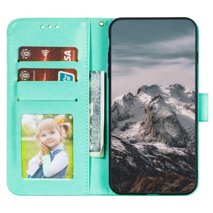 OEM - Samsung Galaxy S26 Plånboksfodral Konstläder Mandala Tryck - Grön