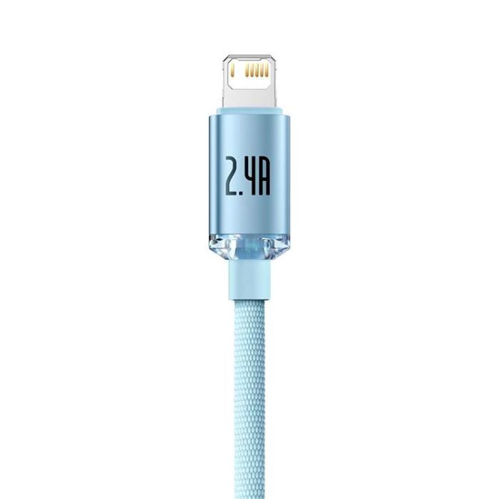 BASEUS - Baseus USB Till Lightning 1.2m Kabel 2.4A Crystal Shine Blå
