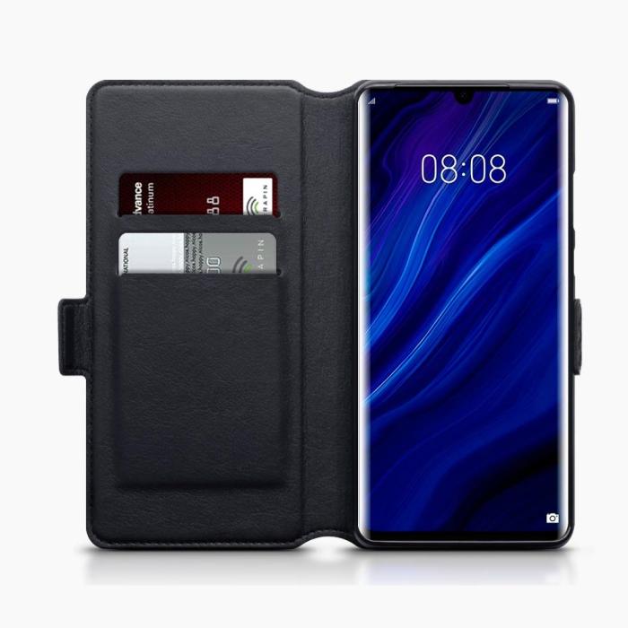 UTGATT5 - Carbon Plånboksfodral till Huawei P30 Pro - Svart