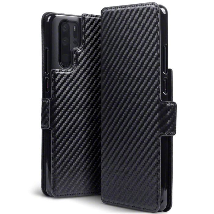 UTGATT5 - Carbon Plånboksfodral till Huawei P30 Pro - Svart