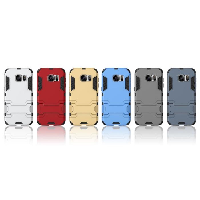 UTGATT1 - Kick-Stand Skal till Samsung Galaxy S7 Edge - Silver