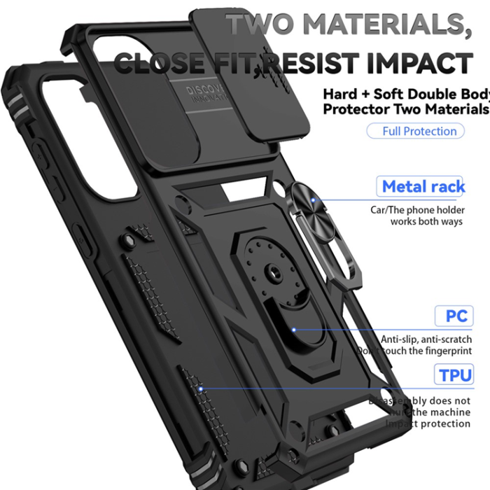A-One Brand - Galaxy A36/A56 Mobilskal Kickstand PC + TPU - Svart