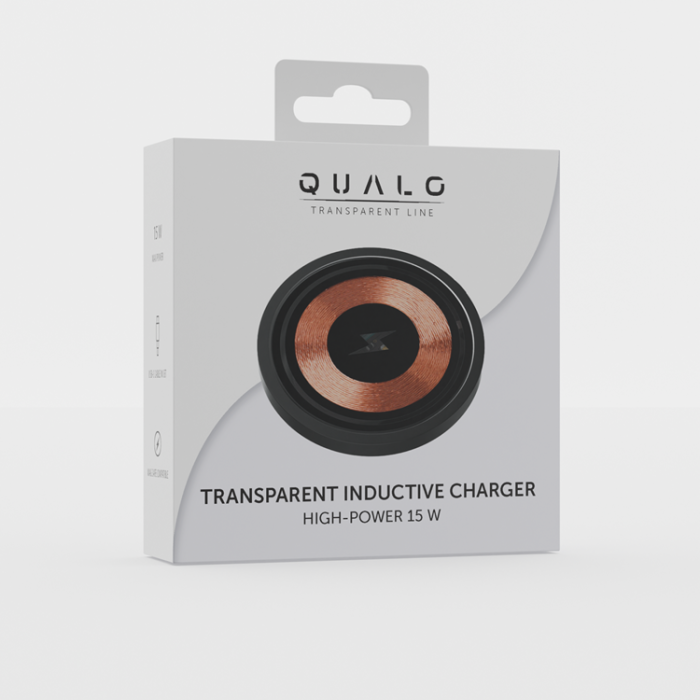 QUALO - Qualo Trådlös Laddare Transparent Induction 15W - Svart