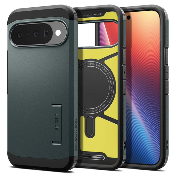 Spigen - Spigen Google Pixel 10/10 Pro Mobilskal Magsafe Tough Armor - Abyss Grön
