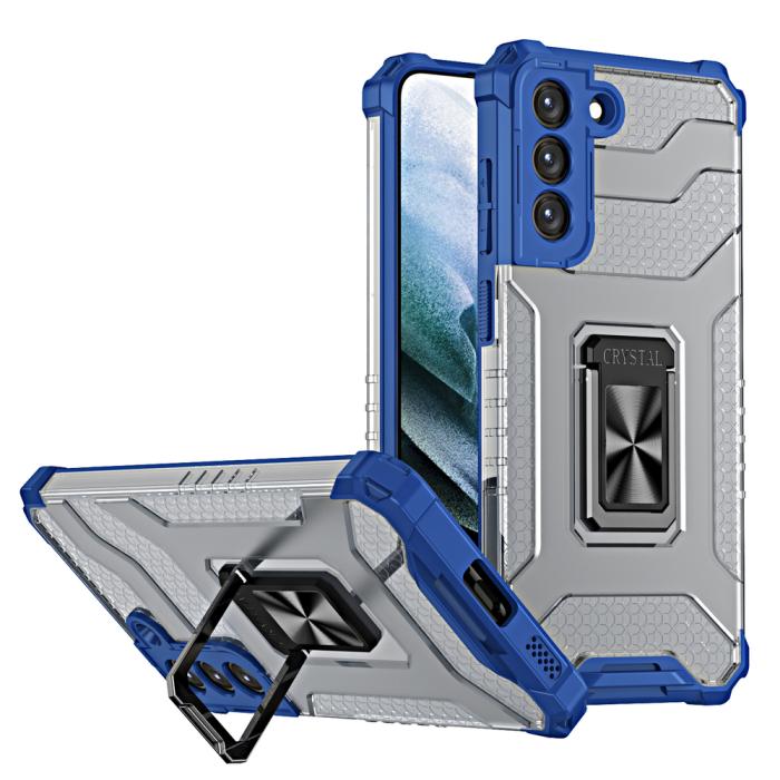UTGATT1 - Galaxy S21 FE Skal Kickstand Tough Rugged - Blå