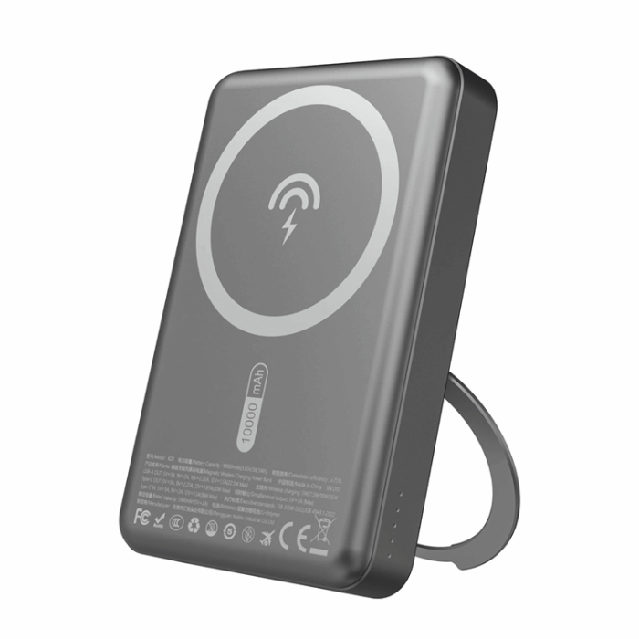 Dudao - Dudao Magsafe Powerbank 10000mAh 22.5W K28 PD Ringstativ - Grå