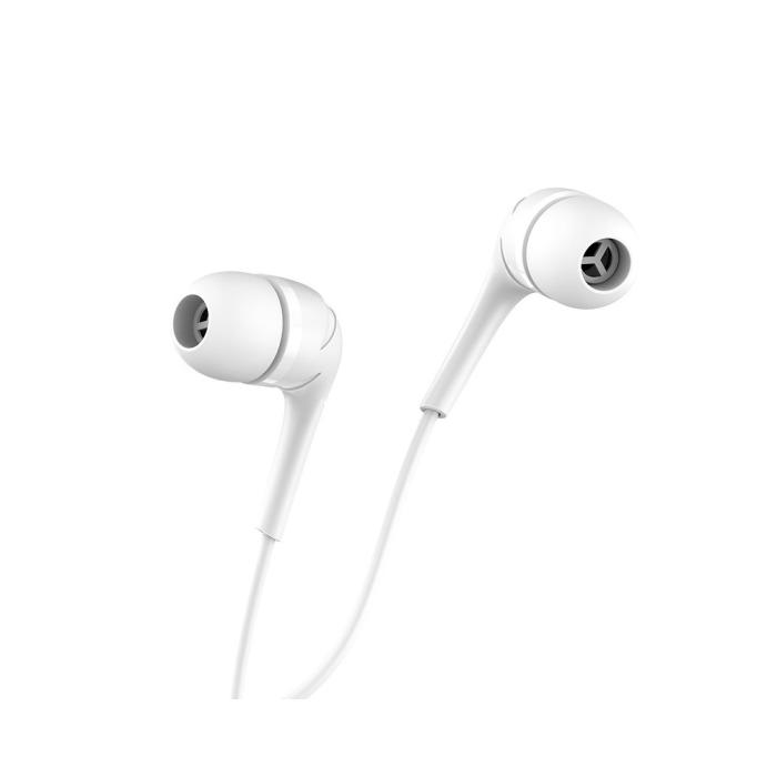UTGATT1 - HOCO earphones Drumbeat universal med mic M40 Vit
