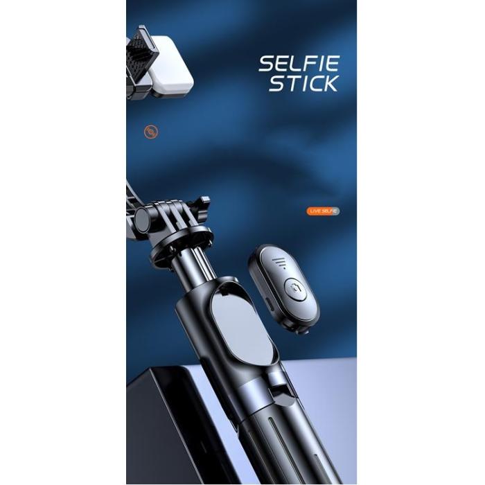 A-One Brand - Selfie Stick Folding Stand Bluetooth med Remote Control - Rosa