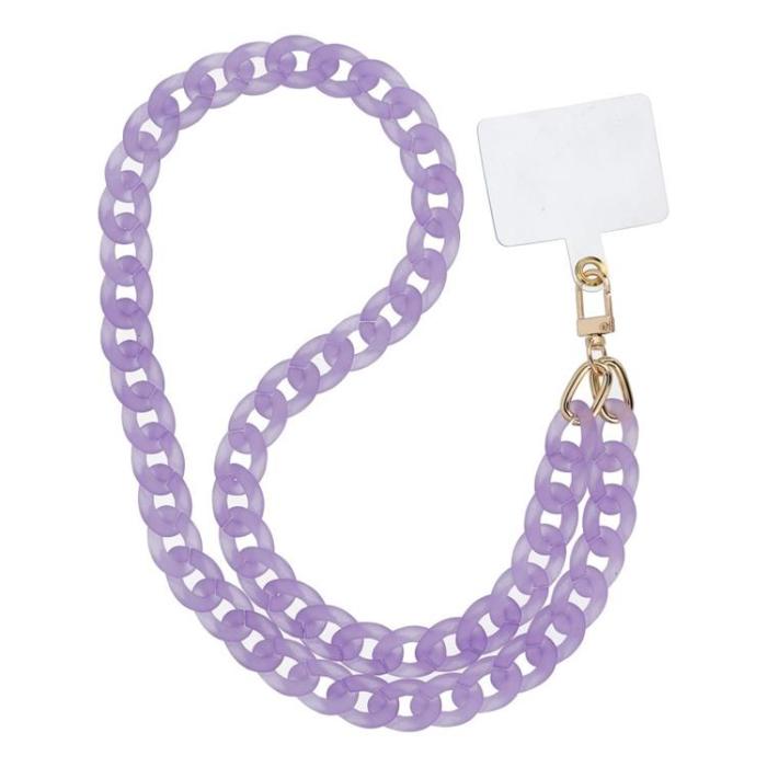 A-One Brand - PANAMA Lång Mobilrem Lanyard 80cm (40cm i öglan) - Lila