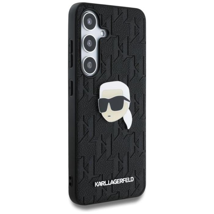 KARL LAGERFELD - Karl Lagerfeld Galaxy S25 Plus Mobilskal Läder Monogram Karl Head - Svart