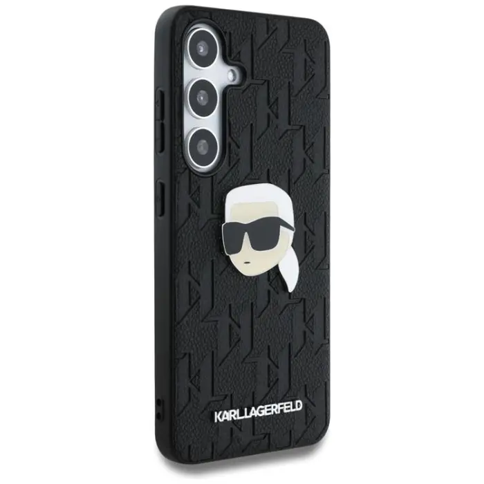 KARL LAGERFELD - Karl Lagerfeld Galaxy S25 Mobilskal Läder Monogram Karl Head - Svart