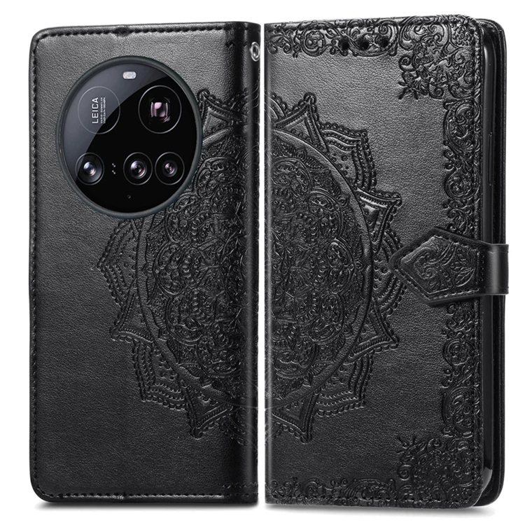 Xiaomi 15 Ultra Plånboksfodral Mandala Flower Läder - Svart | 2353 | AlltMobil