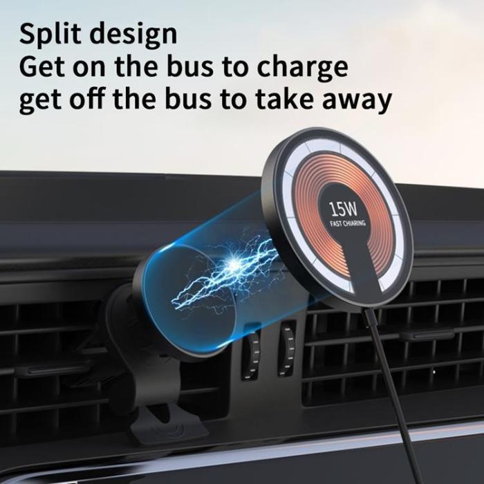 UTGATT1 - Magsafe 2-in-1 T09 Magnetic Trådlös Laddare 15W - Transparent