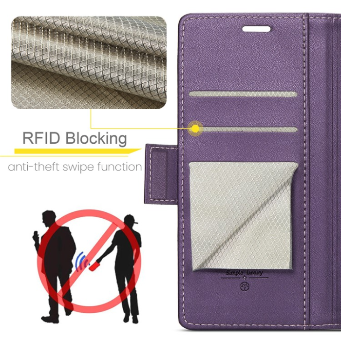 Caseme - Caseme Google Pixel 7A Plånboksfodral RFID Litchi - Lila