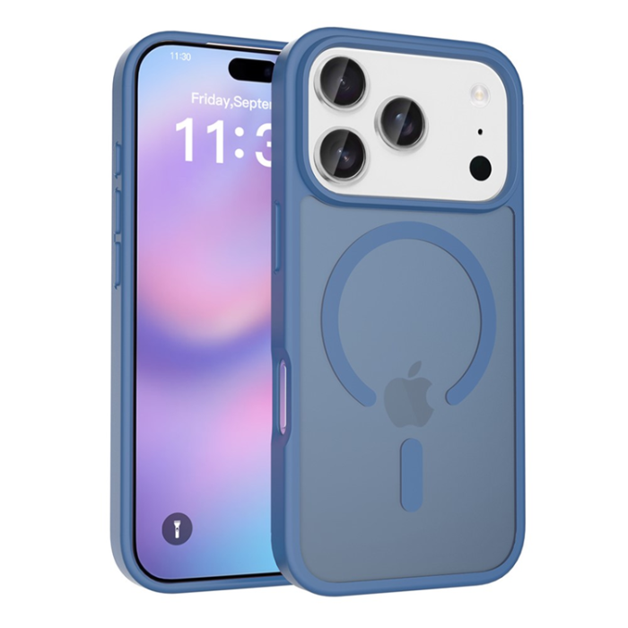 A-One Brand - iPhone 17 Pro Mobilskal MagSafe Acrylic Skin Touch - Blå